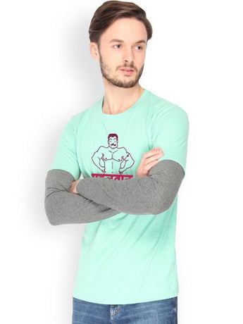 Daneaxon Sea Green Printed T-shirt