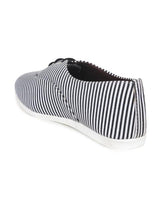 Scamanus White & Black Striped Casual Shoes